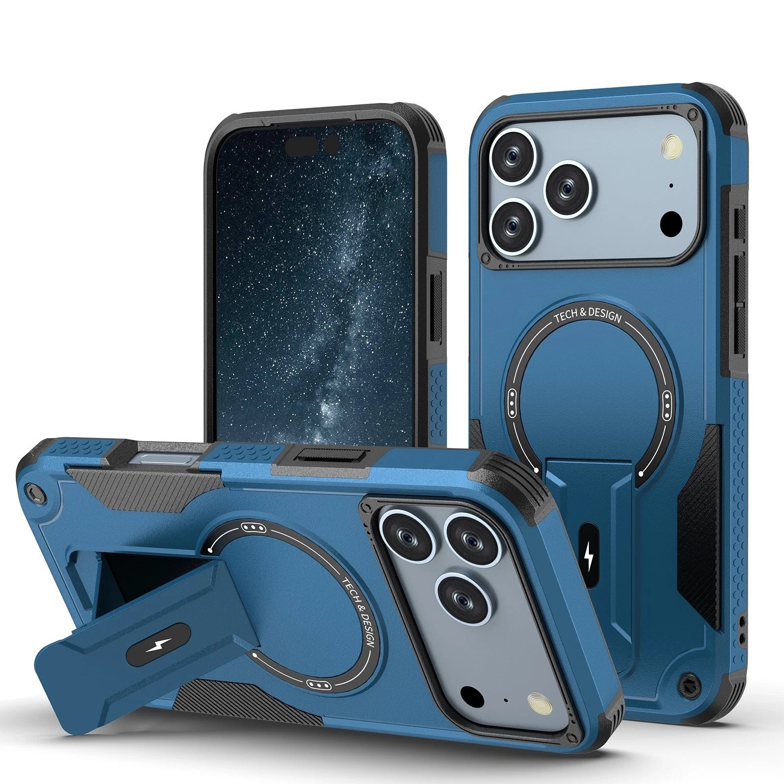 For iPhone 17 16 Pro Max 15 14 13 12 11 Heavy Duty Rugged Magnetic Case + Stand
