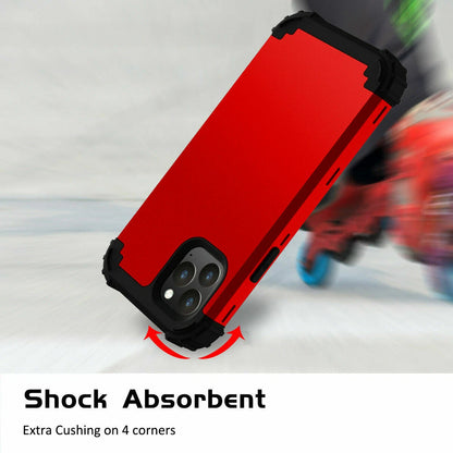 For iPhone 16e 16 17 Pro Max 15 14 13 12 11 Shockproof Rubber Hybrid Armor Case