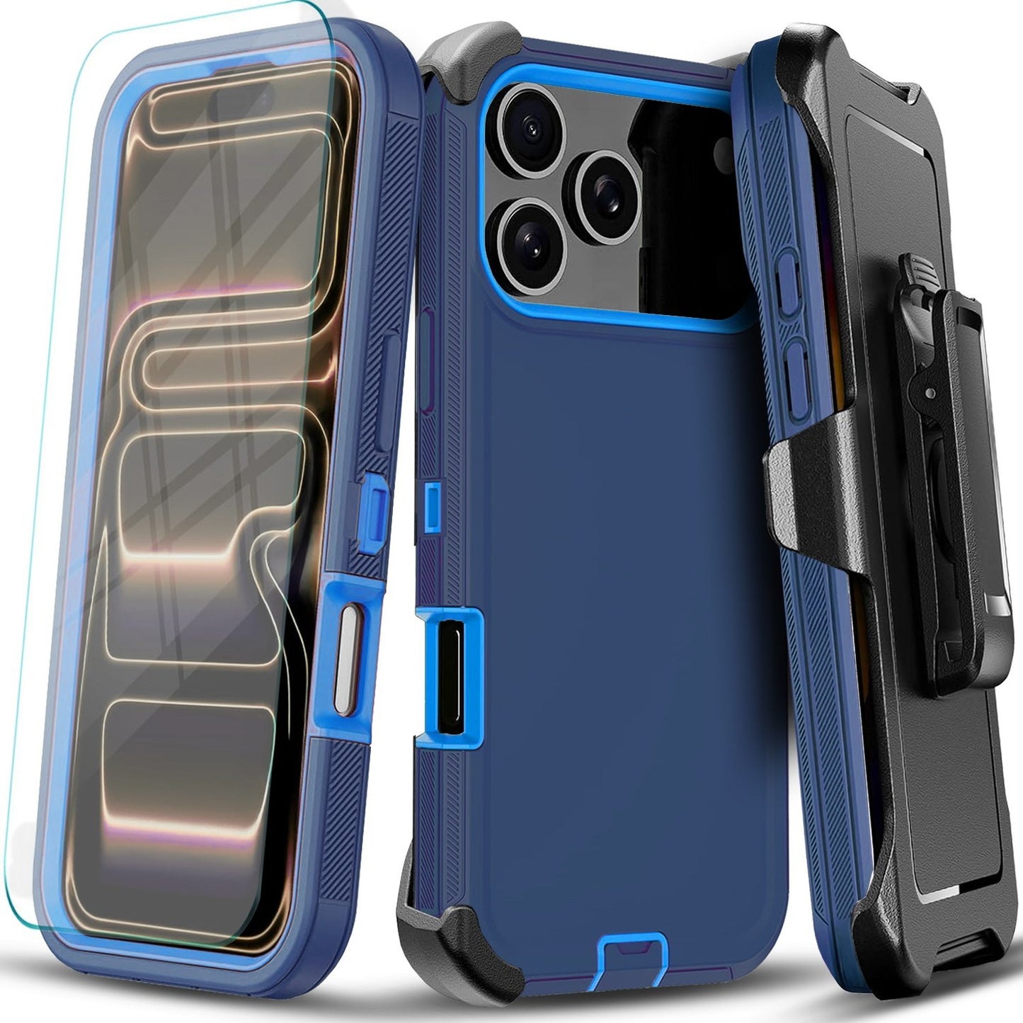 For iPhone 17 Pro Max Case /17 Pro/16 Phone Cover Fit OtterBox + Tempered Glass