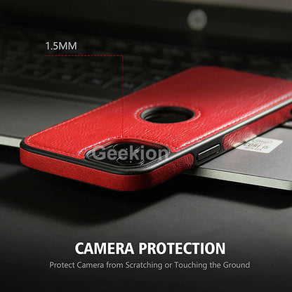 For Apple iPhone 17 16e 15 14 Plus 13 12 11 Pro X Max Case Leather Shockproof
