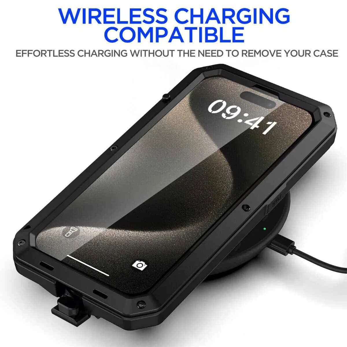 Heavy Duty Protection Armor Metal Case for iPhone 16e 16 15 14 13 12 11 Pro Max