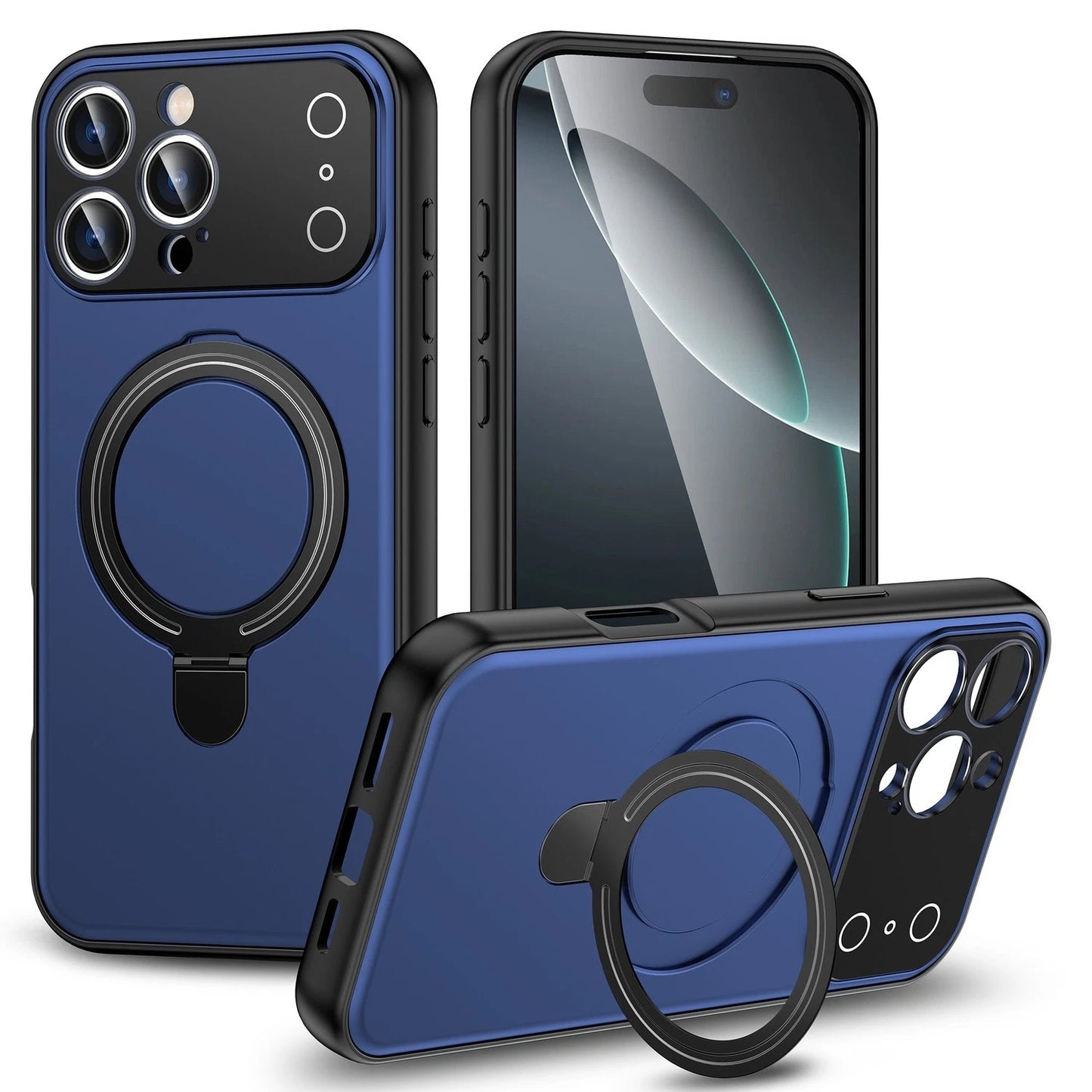 For iPhone 17 Pro Max Air 16 15 14 13 Pro Shockproof Ring Stand Mag Safe Case