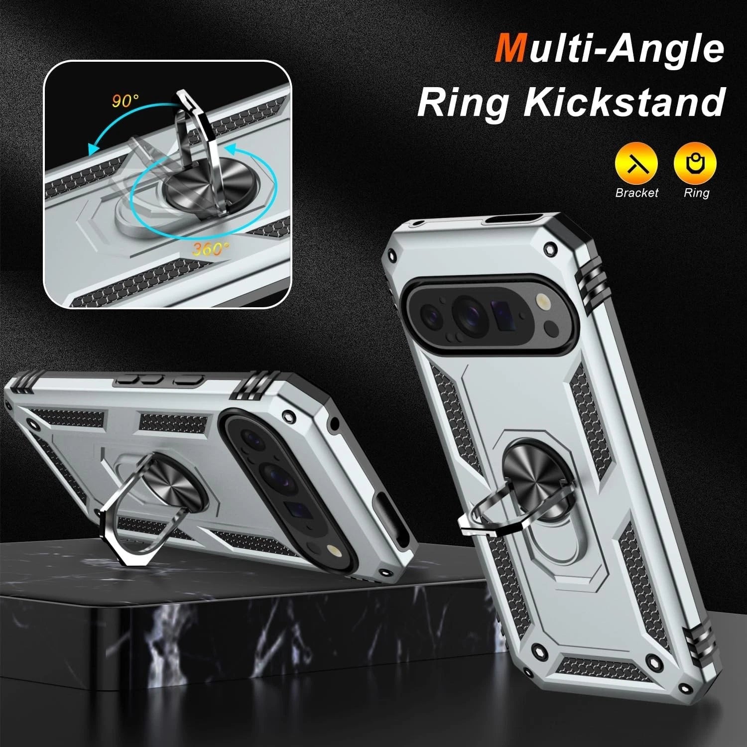 For Google Pixel 9A Case /9 Pro XL/8A/7 Phone Cover Shockproof + Tempered Glass