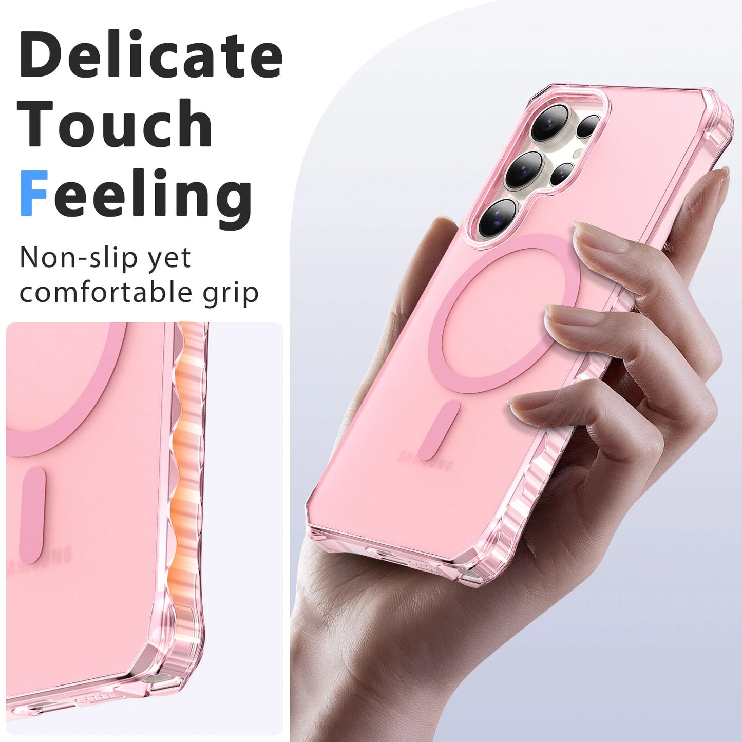 For Samsung Galaxy S25 Ultra S24+ Shockproof Matte TPU+PC Case Mag Safe Cover