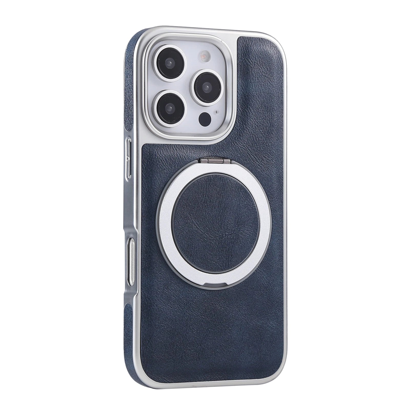 For iPhone 17 Pro Max 16 15 14 13 Shockproof PU Leather Magnetic Ring Stand Case