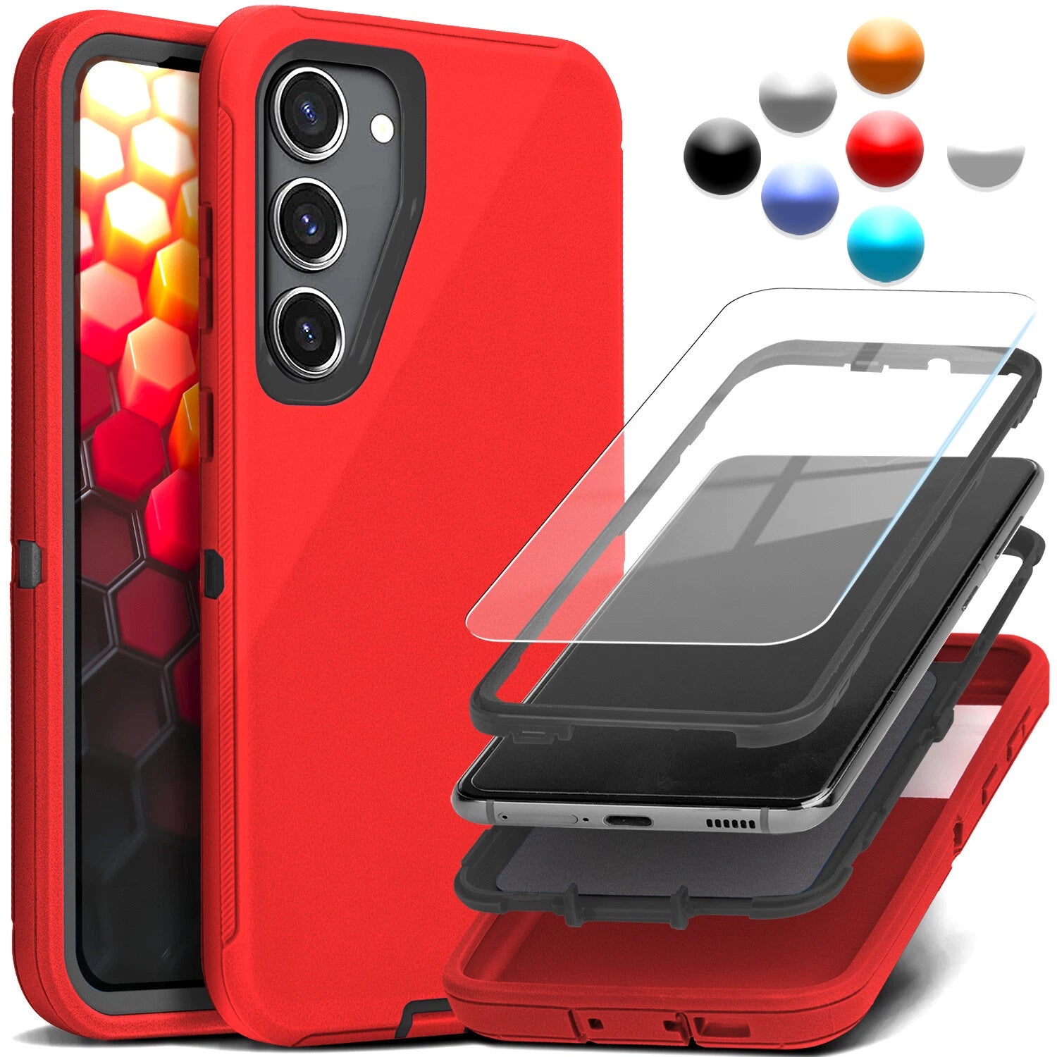 For Samsung Galaxy S25 S24 S23 S22 Ultra Shockproof Protective Rugged Case Cover