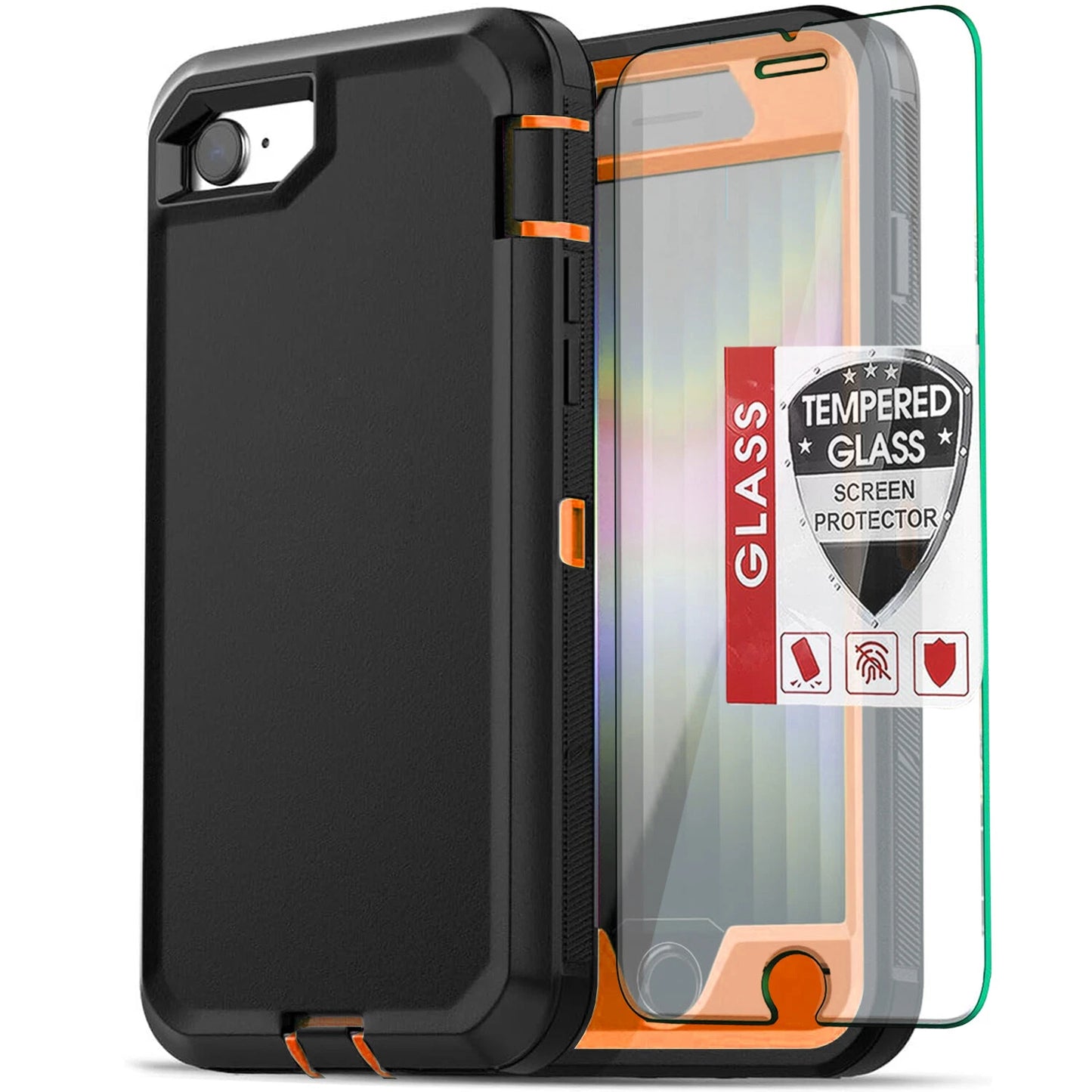 For iPhone SE Case /8/7 Plus/6S Phone Cover Shockproof Heavy Duty + Screen Glass