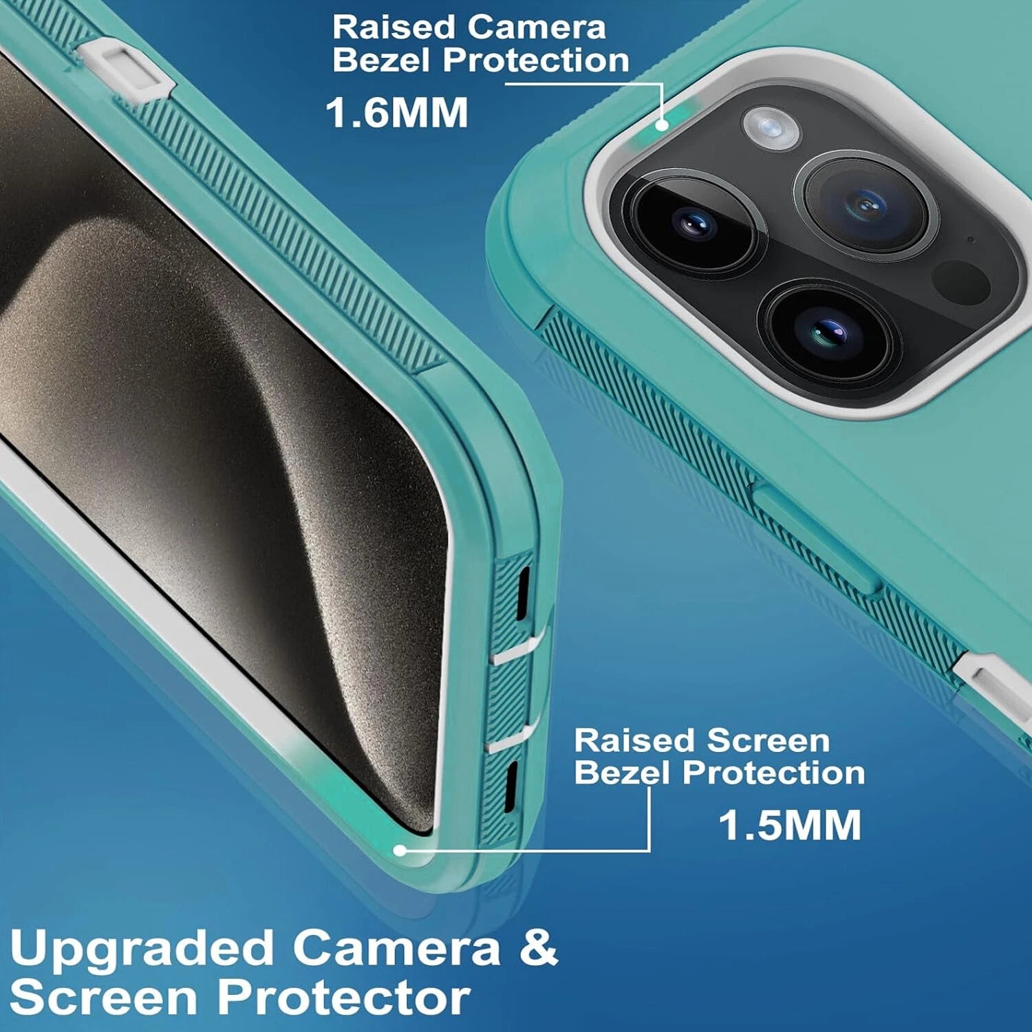 For iPhone 16 Pro Max/16 Pro 15 14 13 11 Case Phone Shockproof Cover+Screen Glas