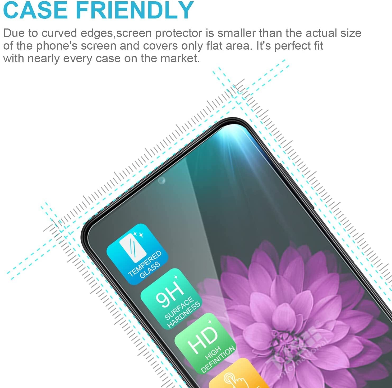 For Samsung Galaxy A16 A14 A15 A54 5G Phone Case PC+TPU Cover +Tempered Glass