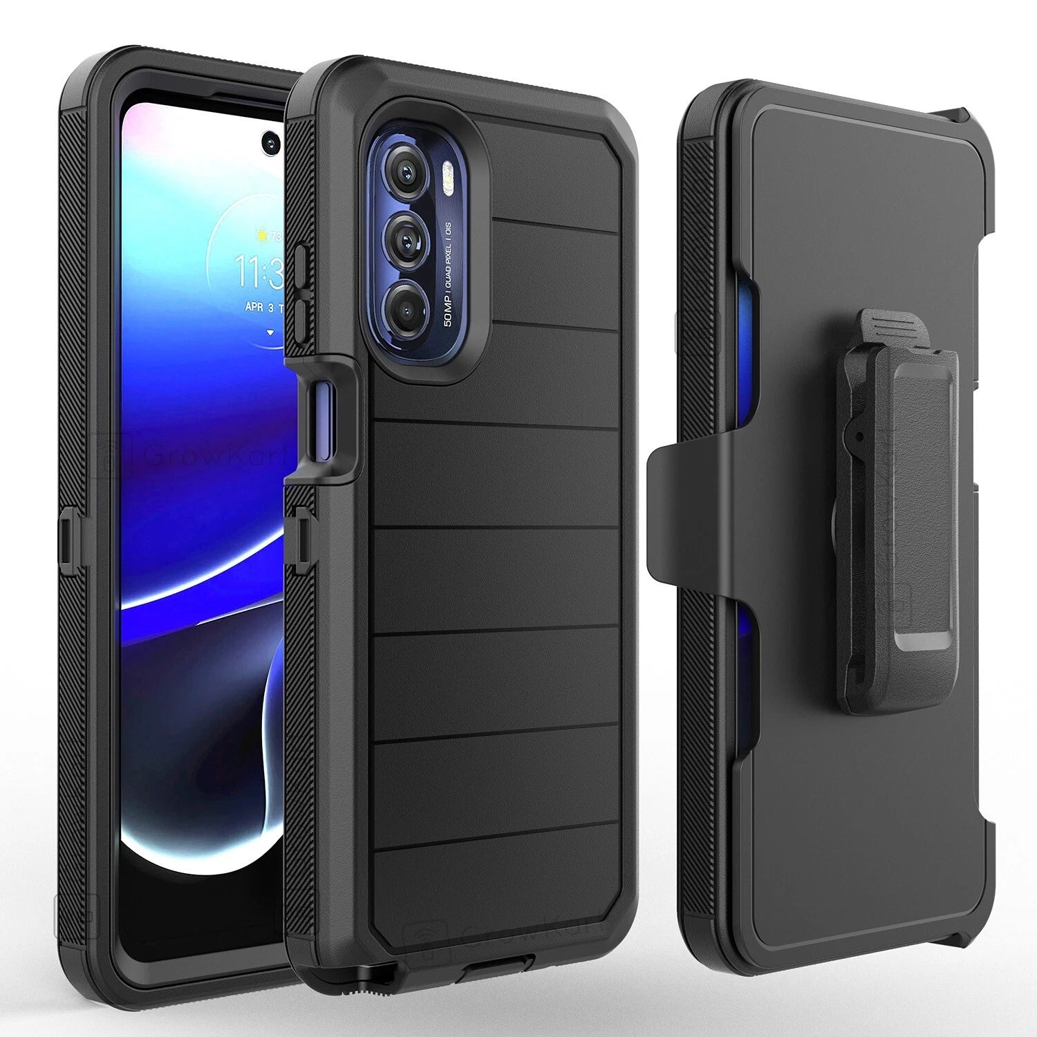 Rugged ShockProof Armor Hybrid Phone Case Cover Belt Clip Stand Screen Protector