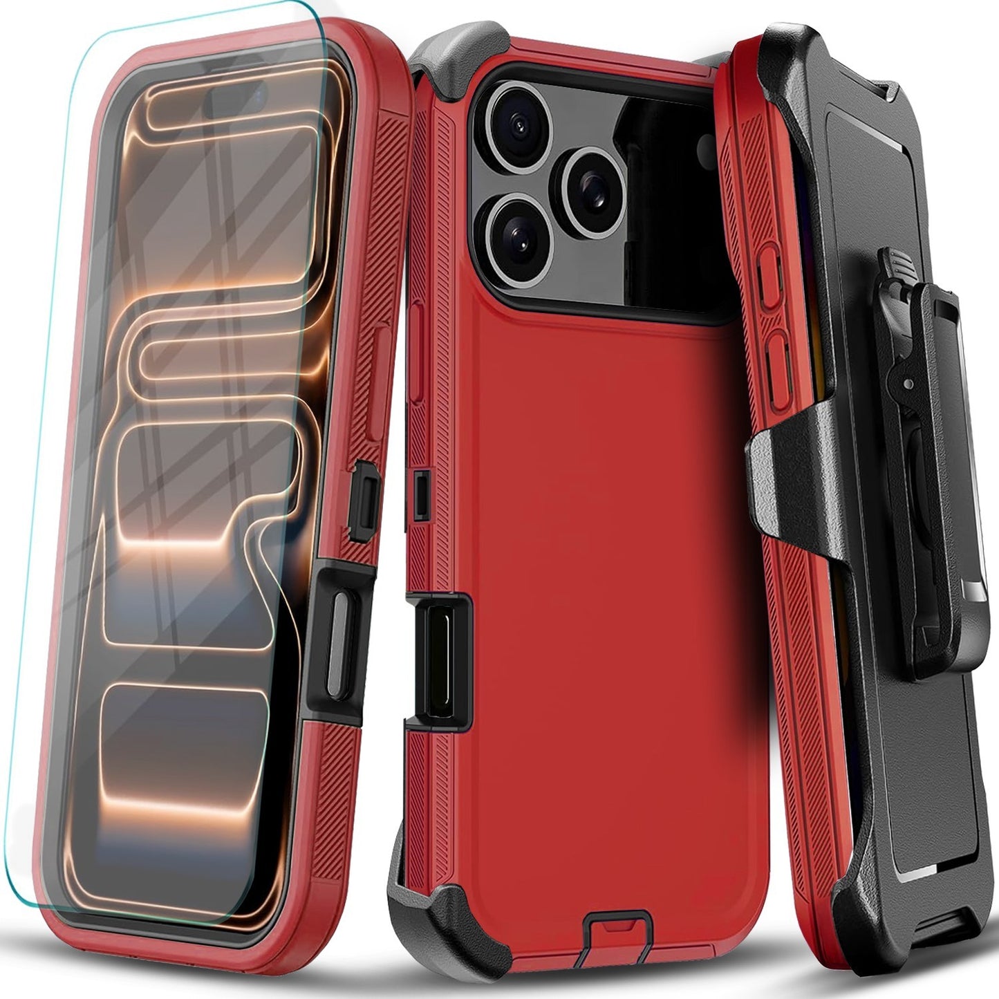 For iPhone 17 Pro Max Case /17 Pro/16 Phone Cover Fit OtterBox + Tempered Glass