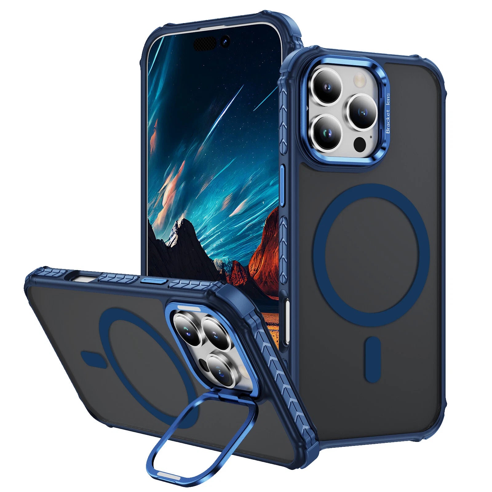 Shockproof Camera Stand Mag Safe Case For iPhone 17 16 15 14 Plus 13 12 Pro Max