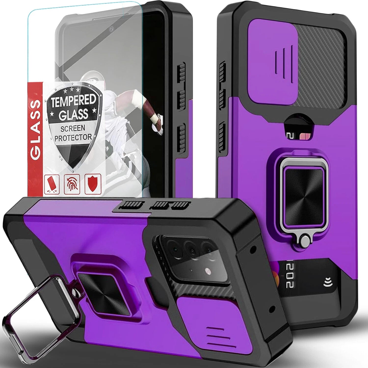 For Samsung Galaxy A16 5G A14 A54 A03S A35 Case Phone Cover + Tempered Glass
