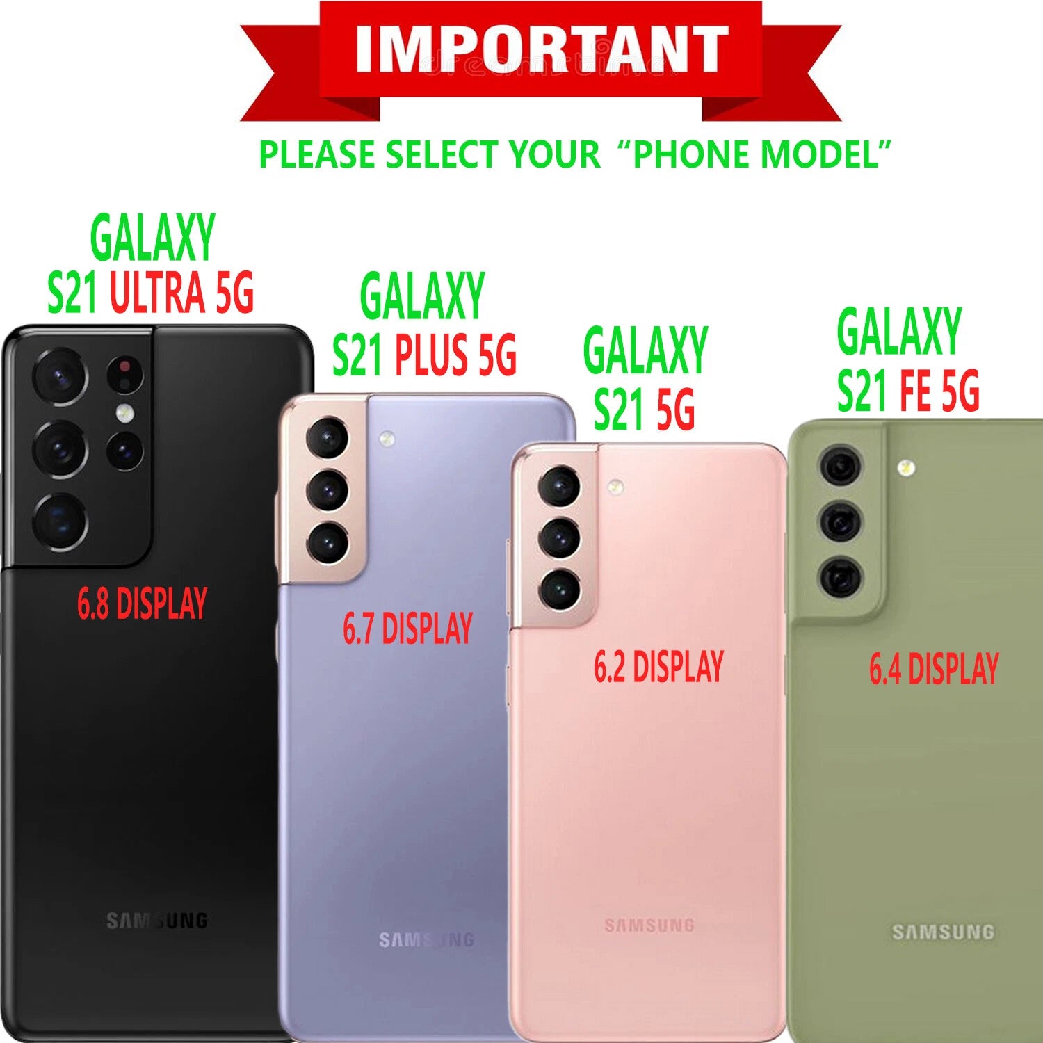 For Samsung Galaxy S21 Case /S21 Ultra/FE Phone Cover + Tempered Glass Screen