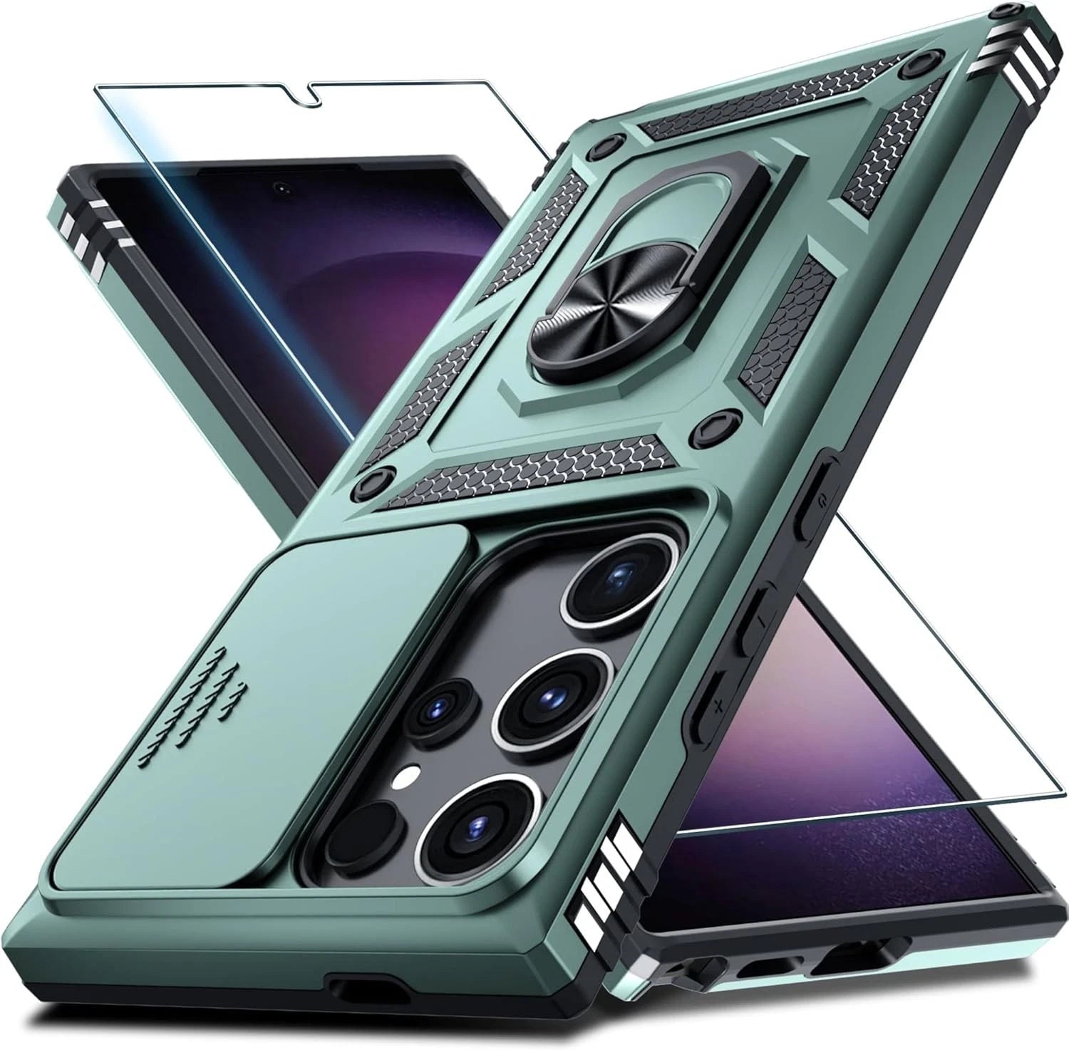 For Samsung Galaxy S25 Ultra Case S25 Plus Phone Cover + Tempered Glass Screen