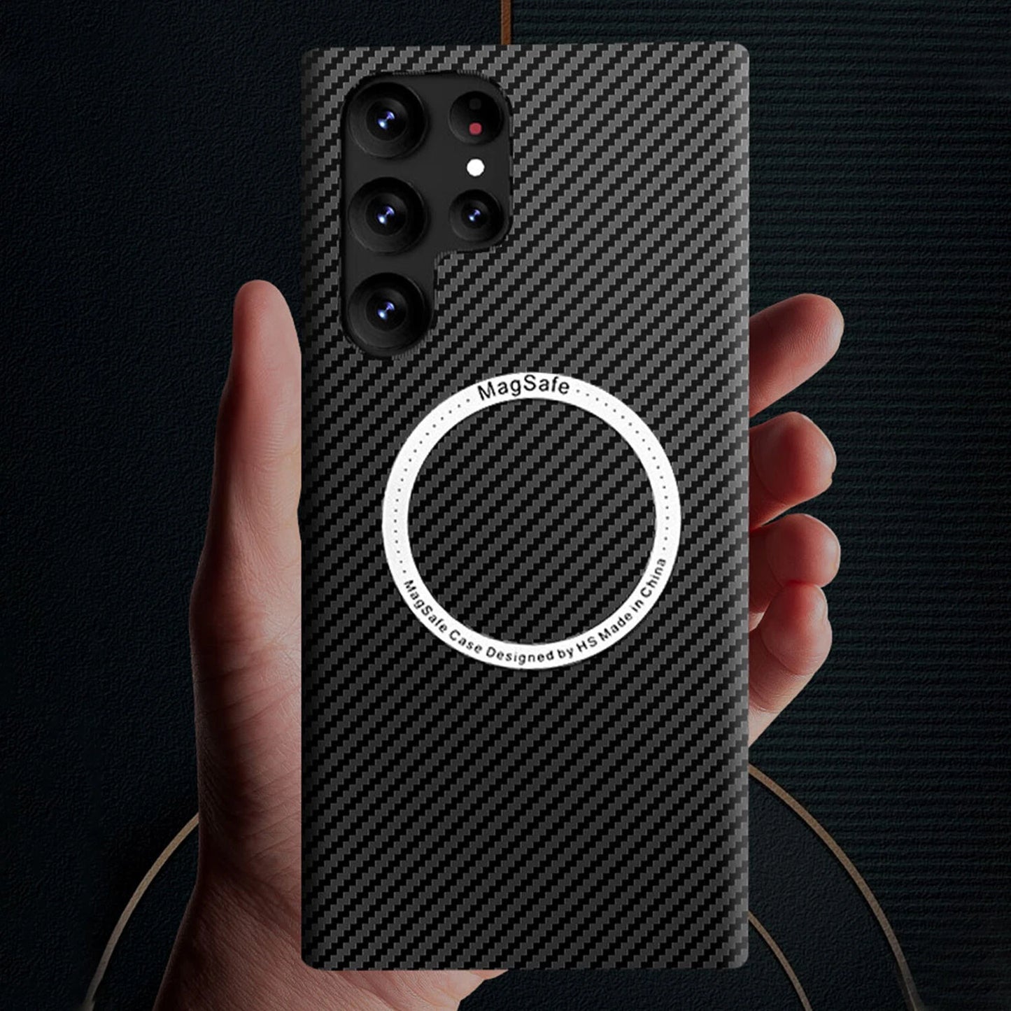 For Samsung Galaxy S25 Ultra S24 S23S22 MagSafe Case Magnetic Carbon Fiber Cover