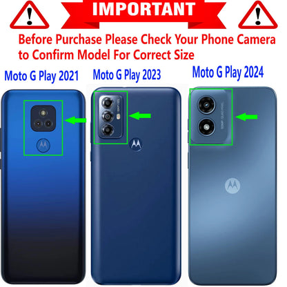 For Motorola Moto G Play 2024 Case /2023 Phone Cover Shockproof + Tempered Glass