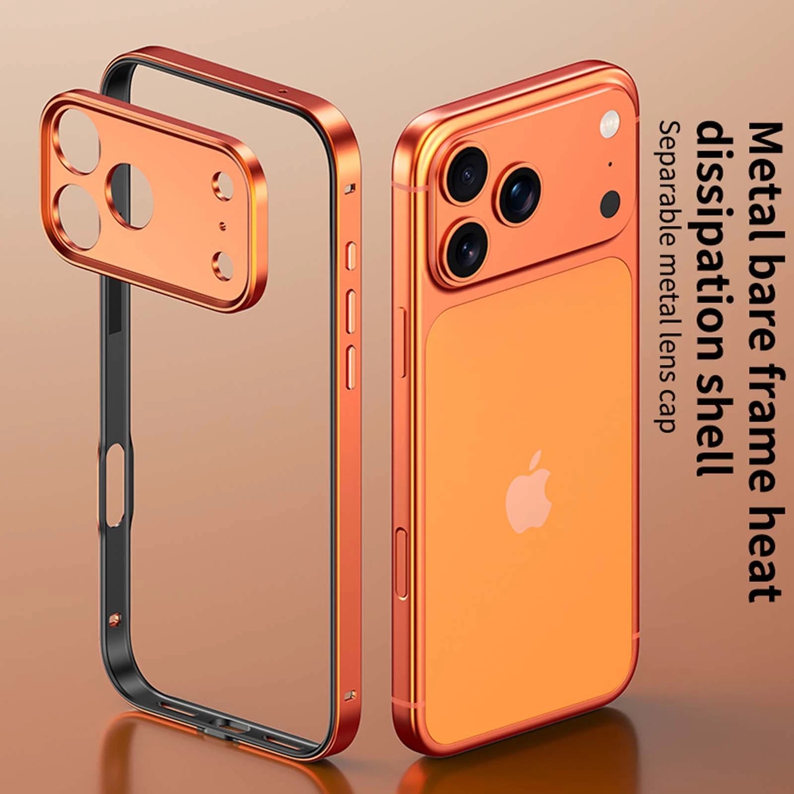 For iPhone 17 Pro Max Air 16 15 14 13 Metal Slim Bumper Case W/ Lens Protector