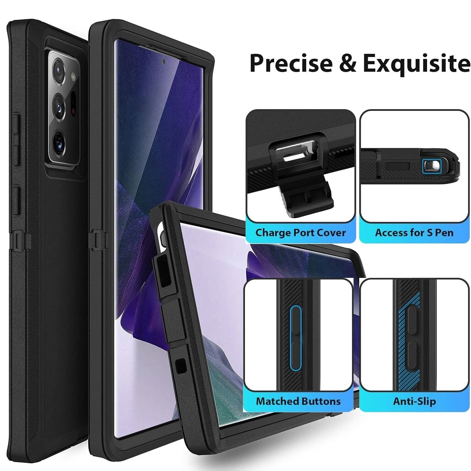 For Samsung Galaxy S25 Ultra Case S24 S23 Plus S22 S21 S20 FE Phone Cover +Glass
