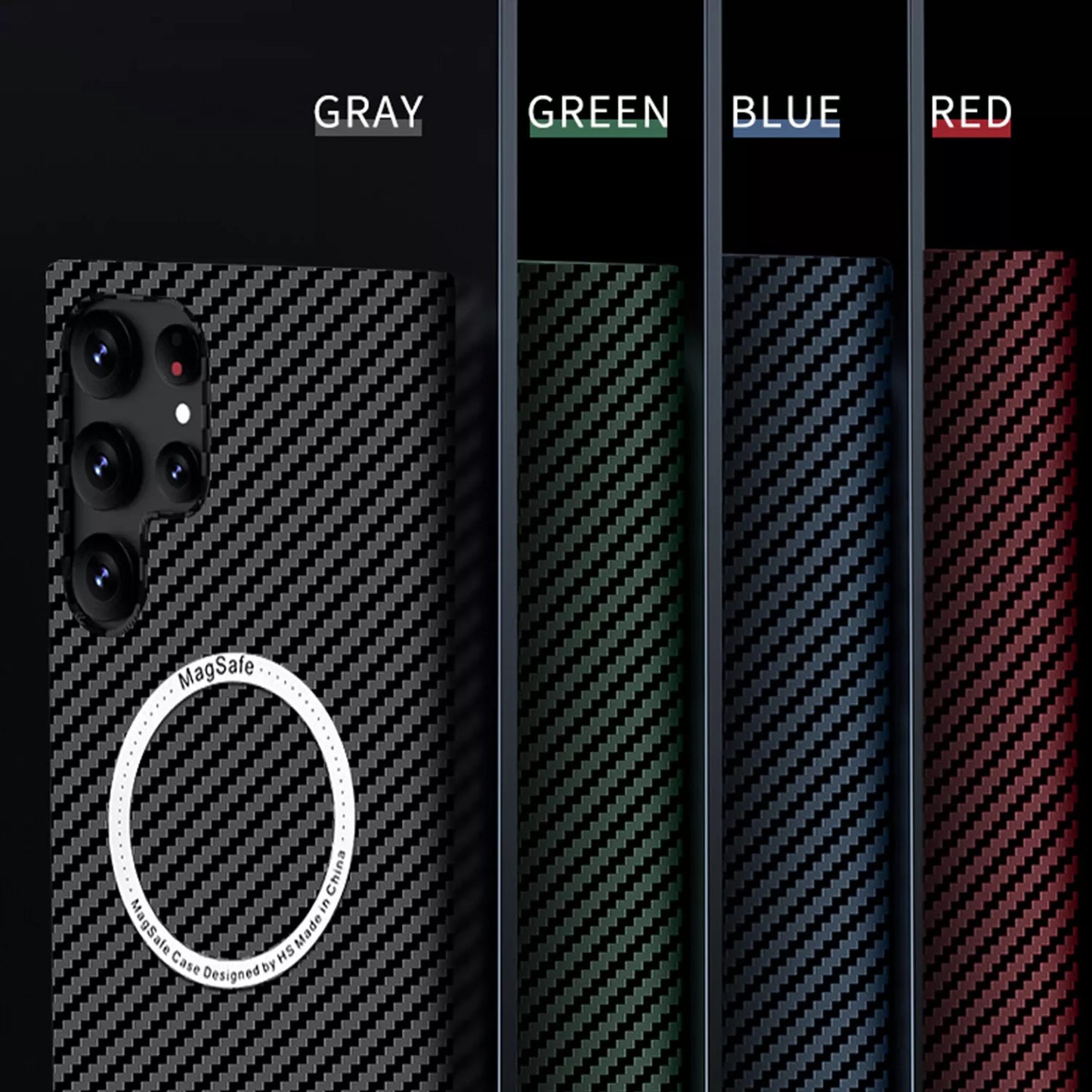 For Samsung Galaxy S25 Ultra S24 S23S22 MagSafe Case Magnetic Carbon Fiber Cover