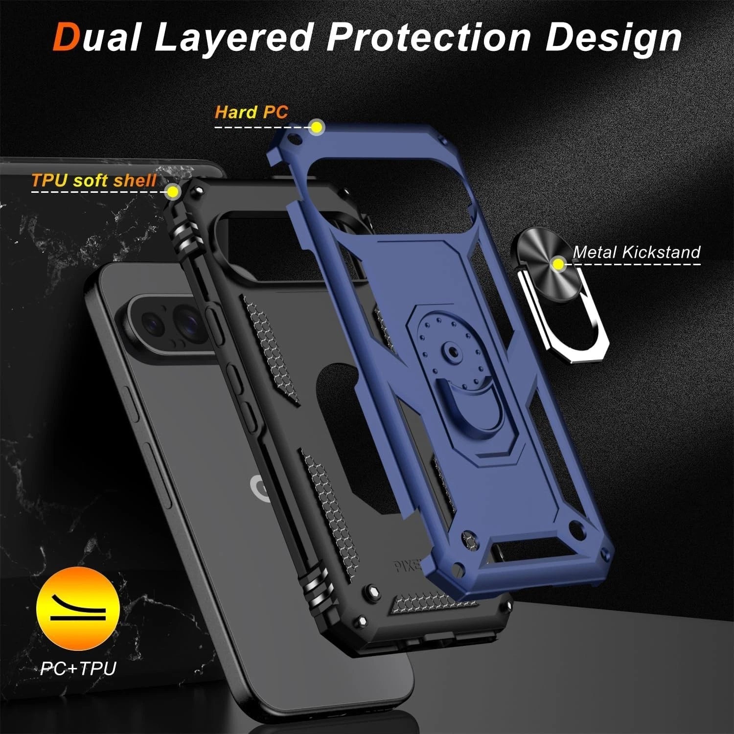 For Google Pixel 9A Case /9 Pro XL/8A/7 Phone Cover Shockproof + Tempered Glass