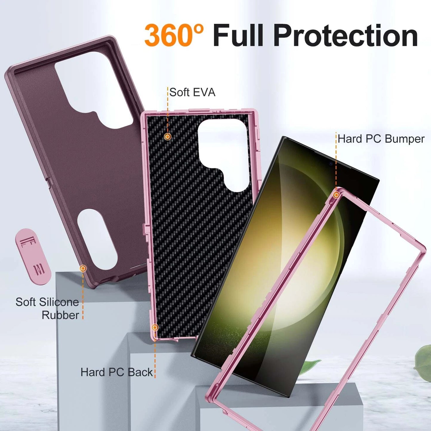 For Samsung S25 Ultra S23/S22+ S24 Case Hybrid Shockproof Hard Back Phone Cover