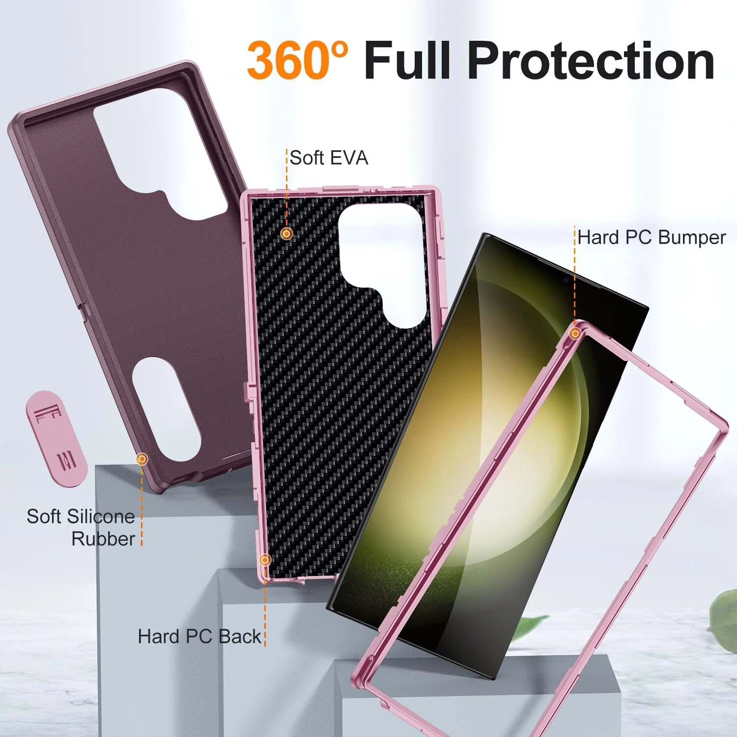 For Samsung S25 Ultra S23/S22+ S24 Case Hybrid Shockproof Hard Back Phone Cover