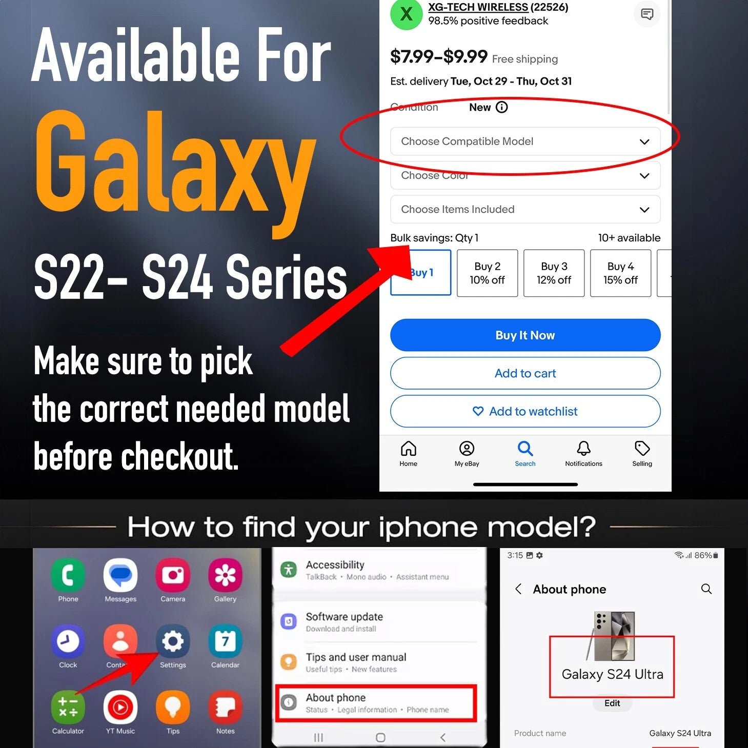 For Samsung Galaxy S25 S24 S23S22+ Ultra Shockproof Heavy Duty Clear Case + Clip