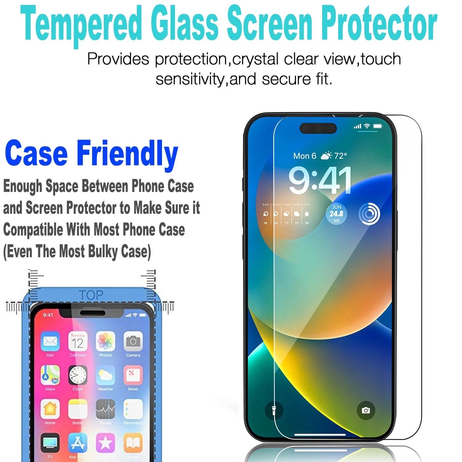 For iPhone 17 Pro Max Case /17 Pro/17 Phone Cover Shockproof + Screen Glass