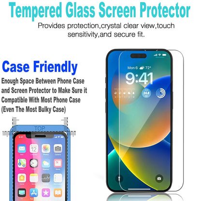 For iPhone 15 Pro Max Case /15/14/13/12/11 Pro/ Phone Cover With Glass Protector