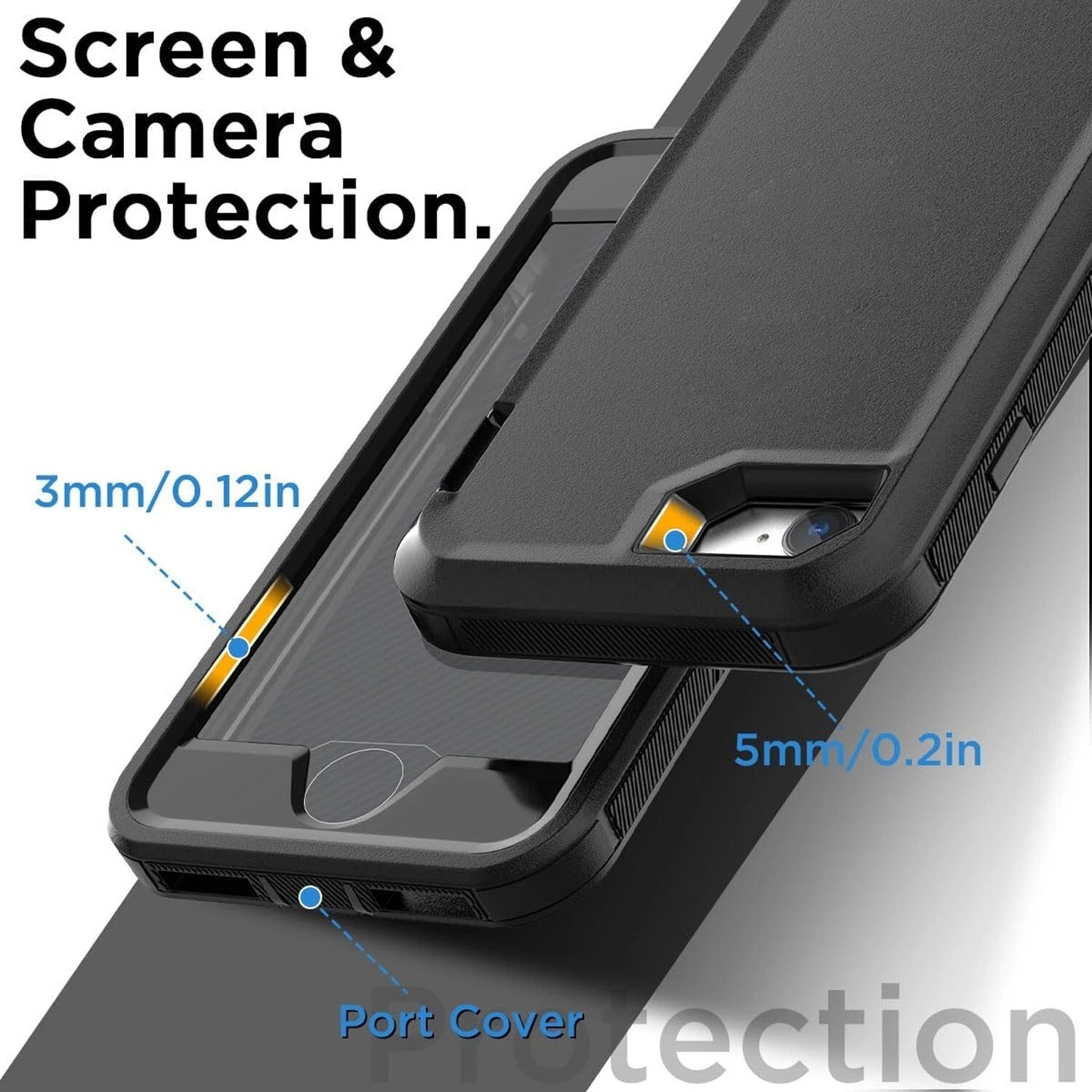 For iPhone SE Case /8/7 Plus/6S Phone Cover Shockproof Heavy Duty + Screen Glass