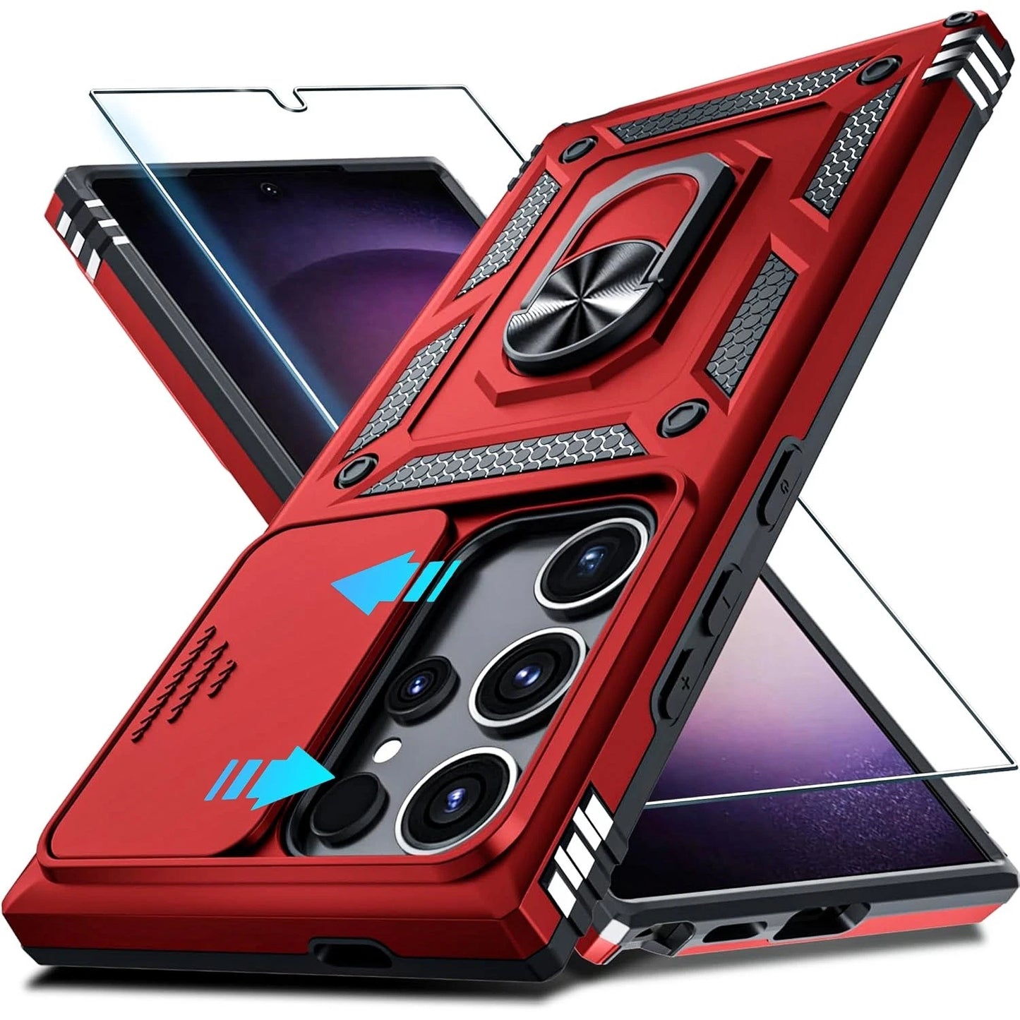 Protective Case and Tempered Glass for Samsung Galaxy S25 Ultra