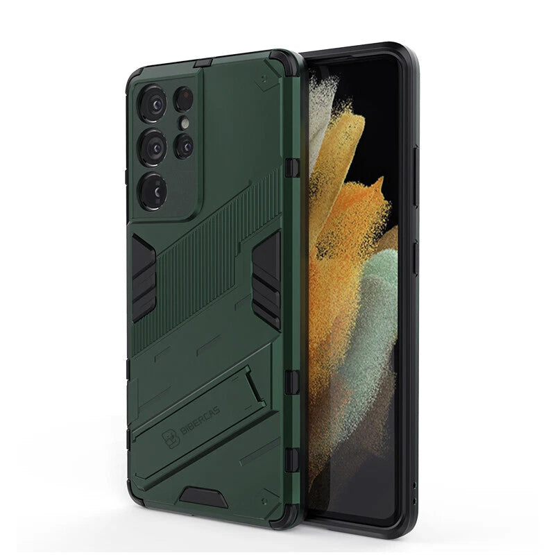 Shockproof Rubber Stand Hybrid Case Cover for Samsung S23 FE S25/S22+/S24 Ultra
