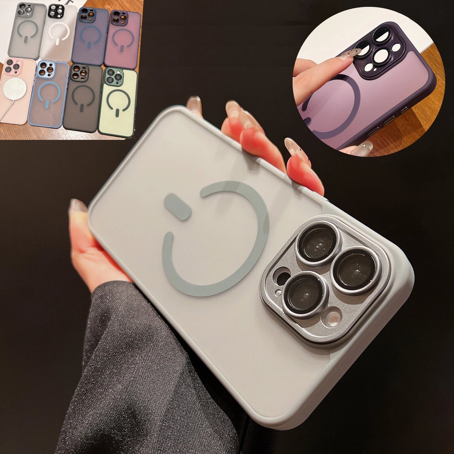 Shockproof Frosted Mag Safe Case For iPhone 17 Pro Max 16 15 14 13 w/ Lens Cover