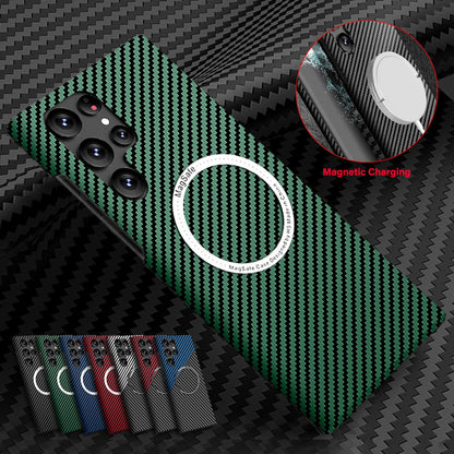 For Samsung Galaxy S25 Ultra S24 S23S22 MagSafe Case Magnetic Carbon Fiber Cover