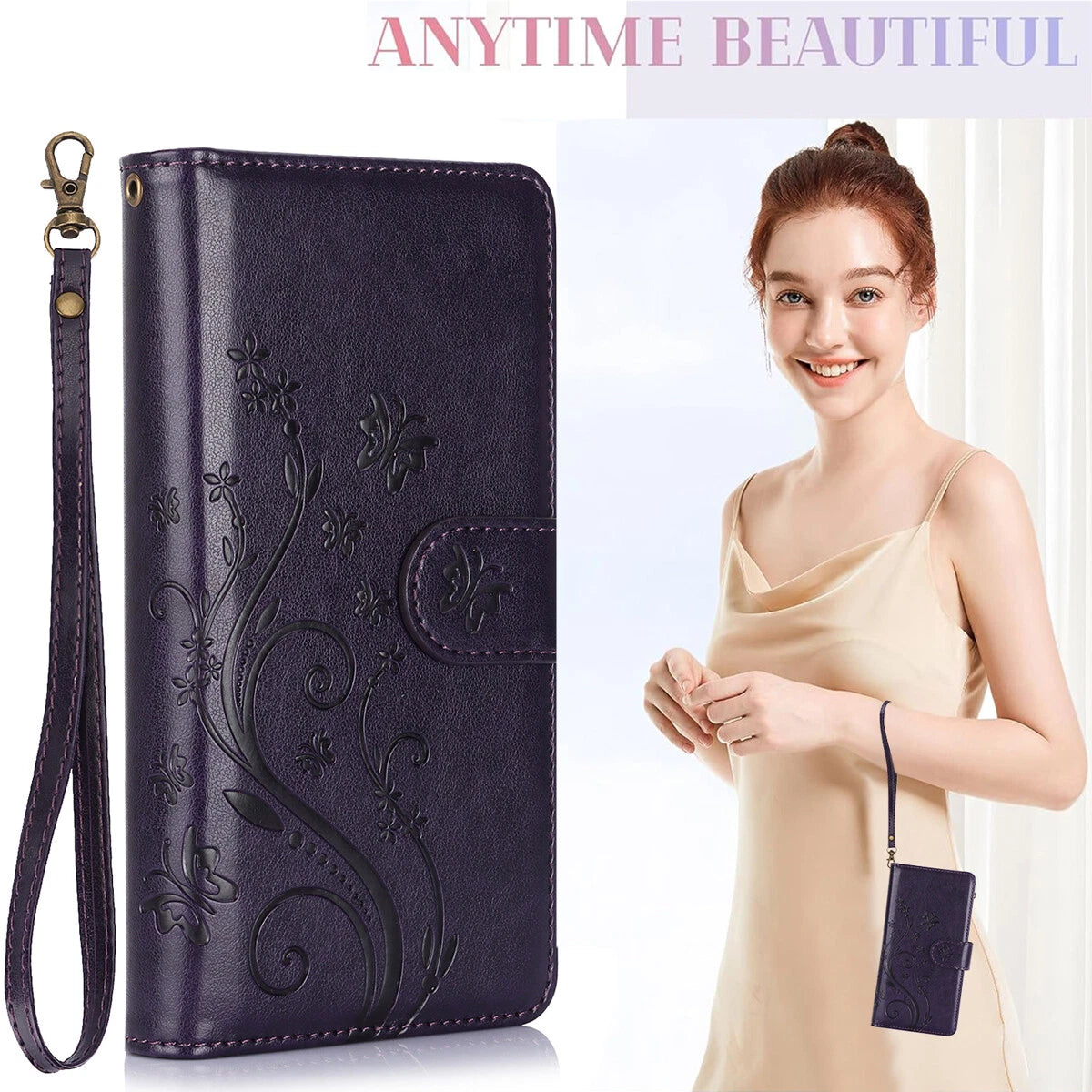 Leather Zipper Wallet Phone Case For Samsung Galaxy S25 S24 Ultra S23 S22 S21 FE