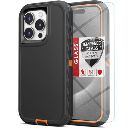 For iPhone 16 Pro Max Case 15/14/13/11 Phone Cover Shockproof + Screen Protector