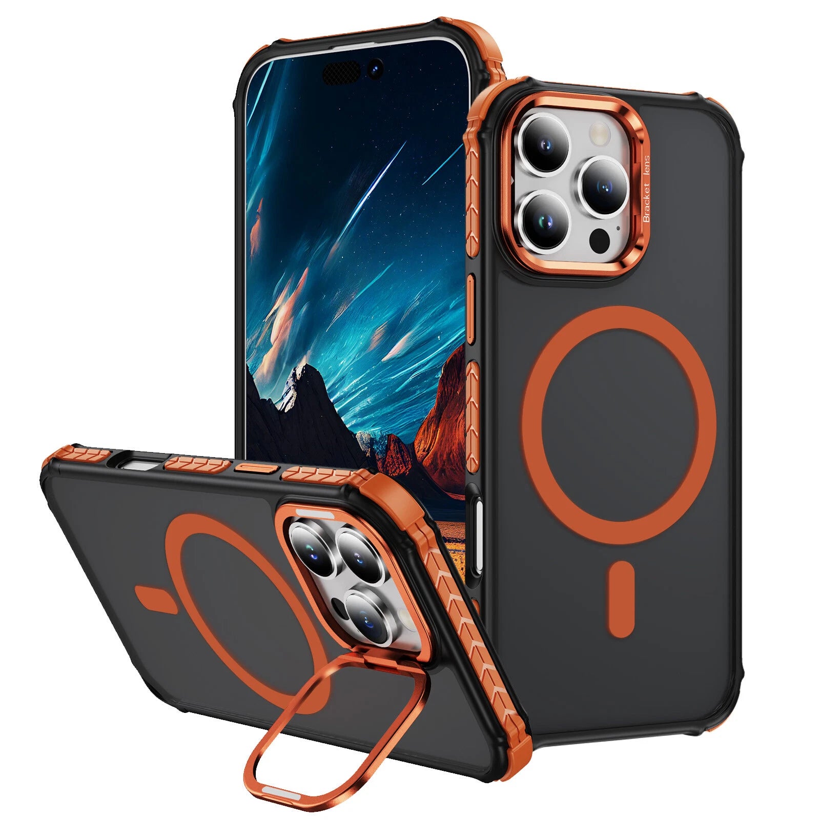 Shockproof Camera Stand Mag Safe Case For iPhone 17 16 15 14 Plus 13 12 Pro Max