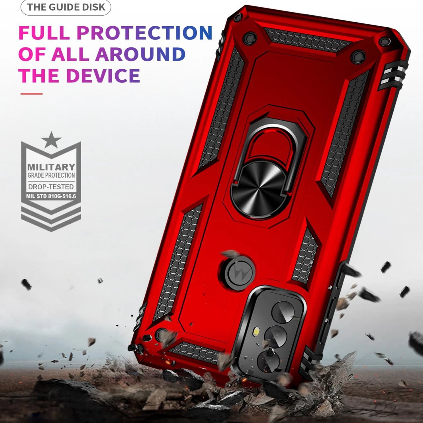 Motorola Moto G Play 2024 Case and 2023 Phone Cover - Shockproof Armor with Tempered Glass