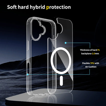 For Apple iPhone 17 16 15 14 13 12 Pro Max/Plus/Pro/Air Clear Case Mag Cover