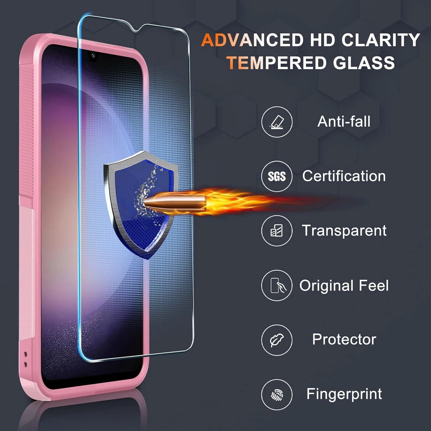For Samsung Galaxy A16 5G A15 A14 A54 Case Phone Cover Shockproof +Screen Glass