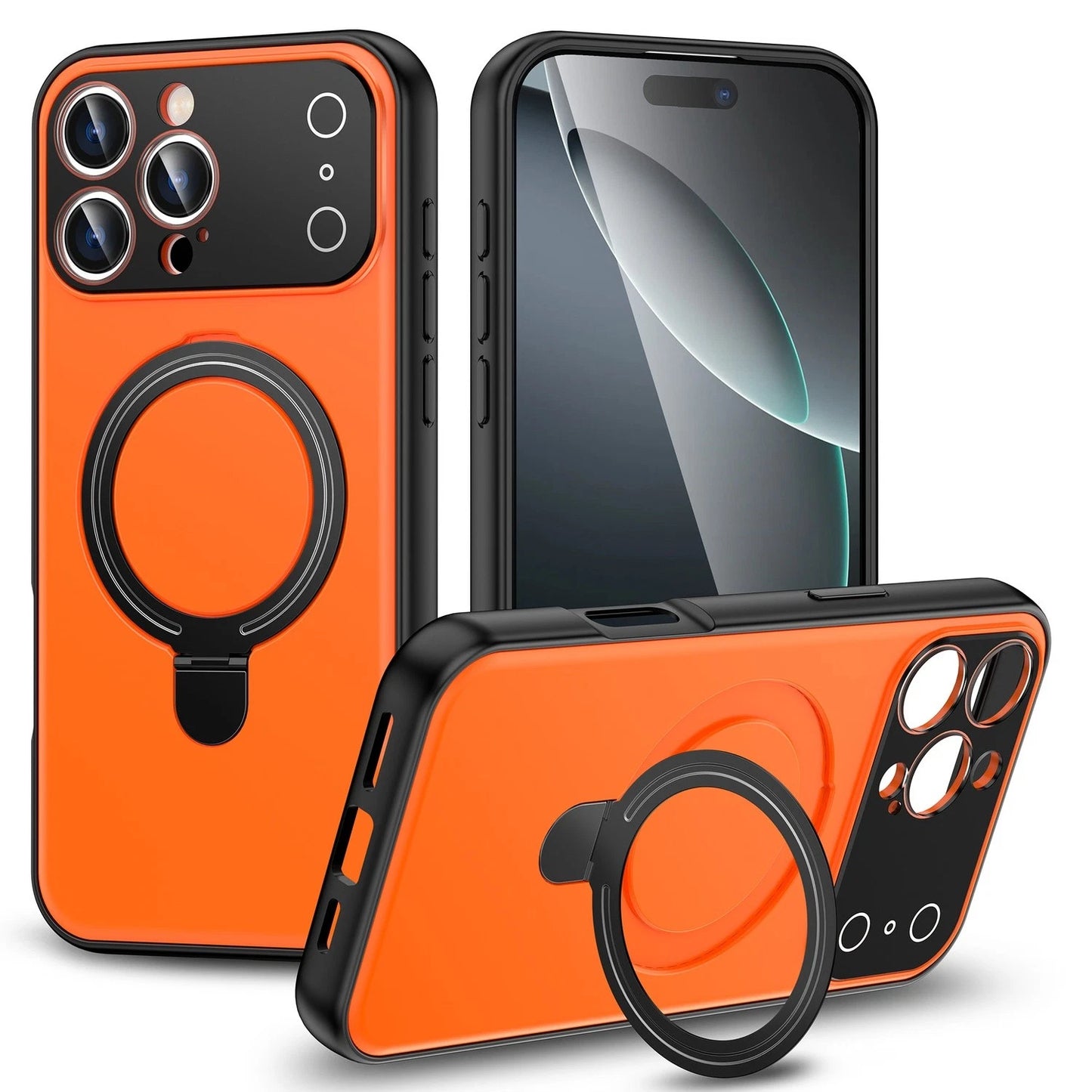 For iPhone 17 Pro Max Air 16 15 14 13 Pro Shockproof Ring Stand Mag Safe Case