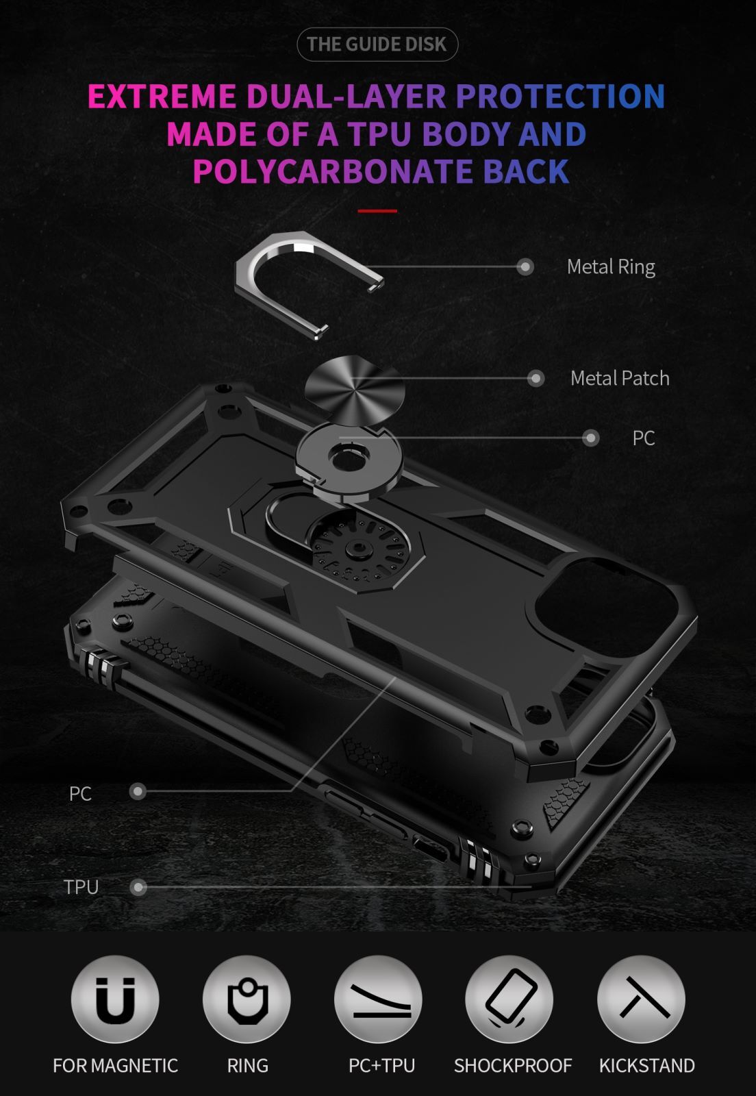 For iPhone 17 Pro Max Case 17 Pro 16 15 14 13 12 11 Phone Cover + Tempered Glass