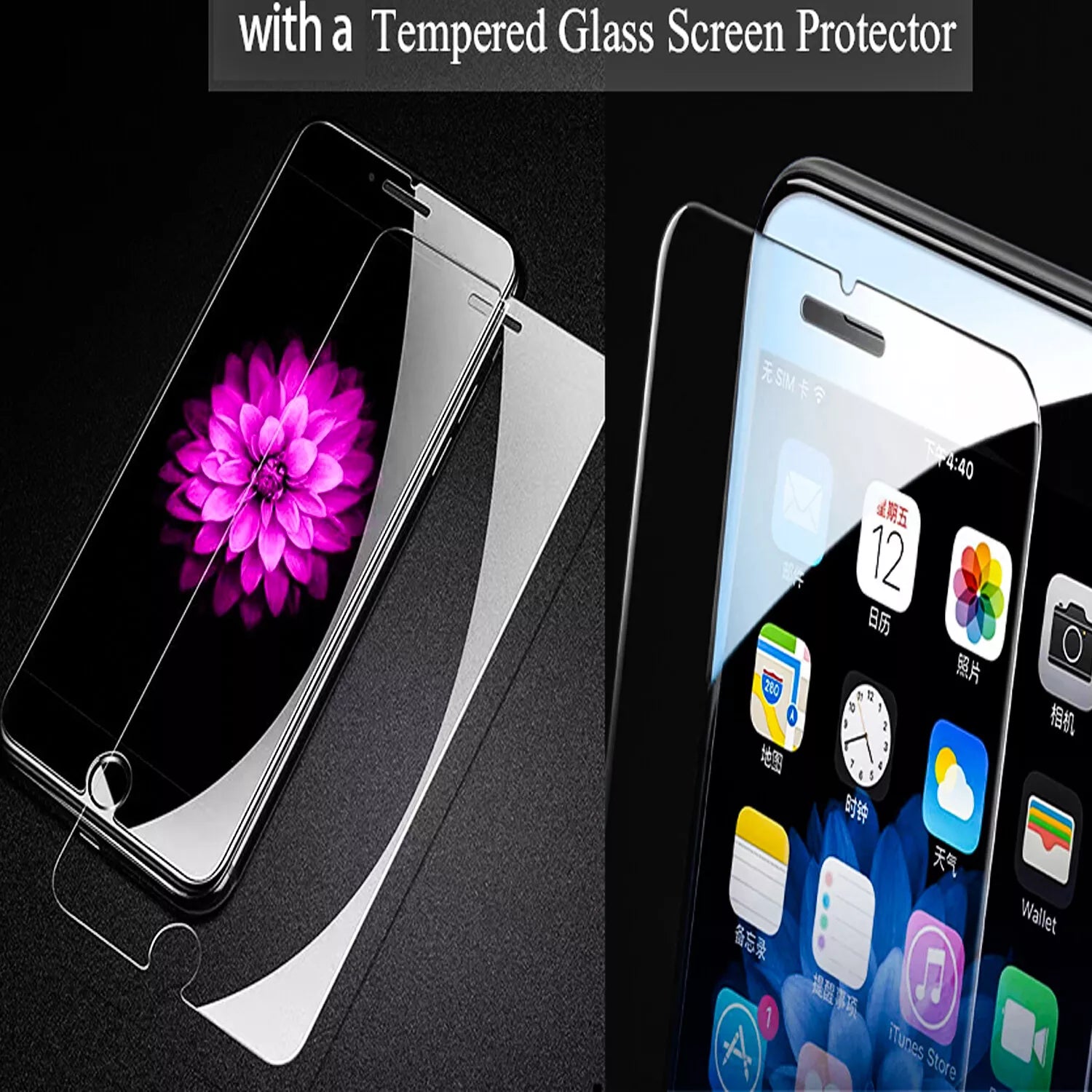 For iPhone SE Case /8/7/Plus/6S/SE 2020/Phone Cover Shockproof + Tempered Glass