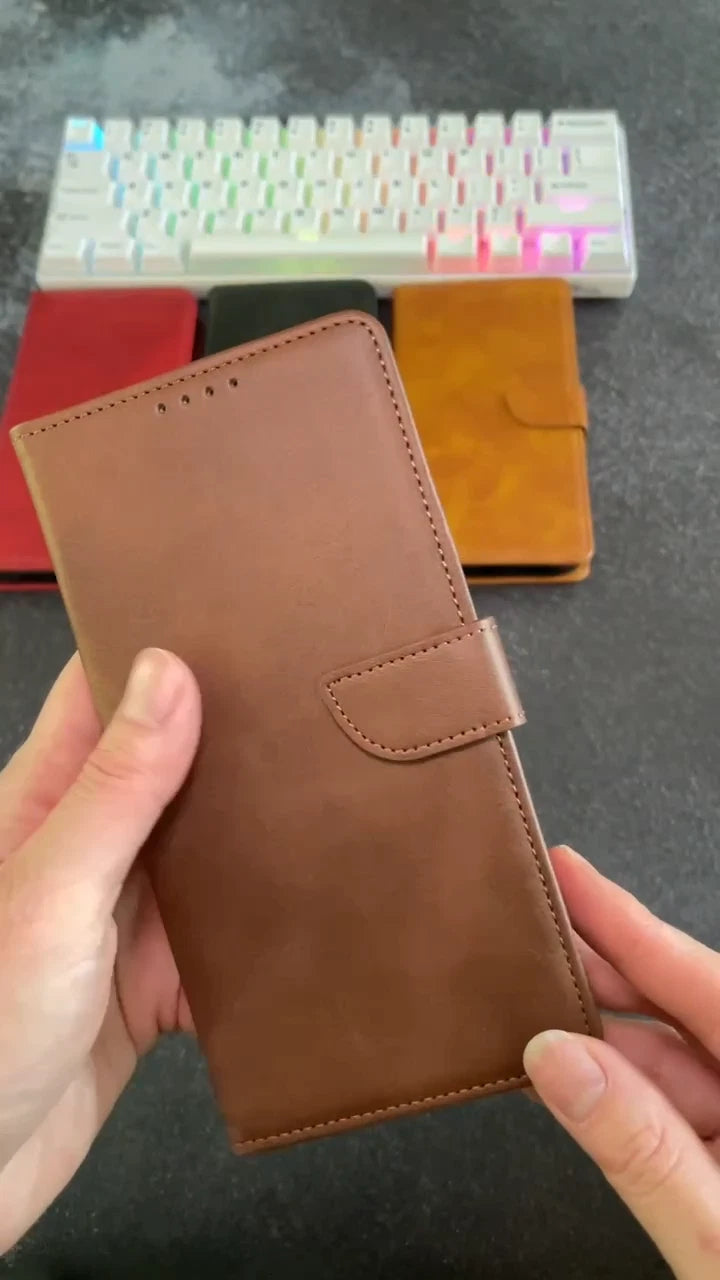 Leather Magnetic Flip Wallet Case For iPhone 17 16 15 14 Plus 13 12 Pro Max Air - Video 1 of 1