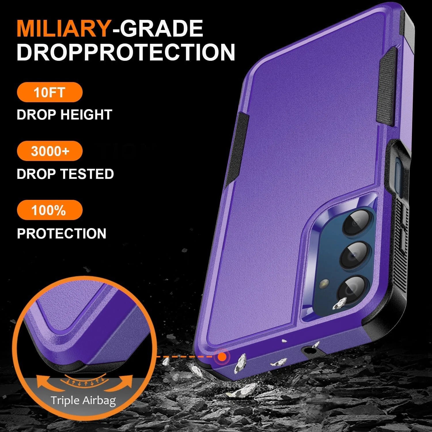 For Samsung Galaxy A16 5G A15 A14 A54 Case Phone Cover Shockproof +Screen Glass