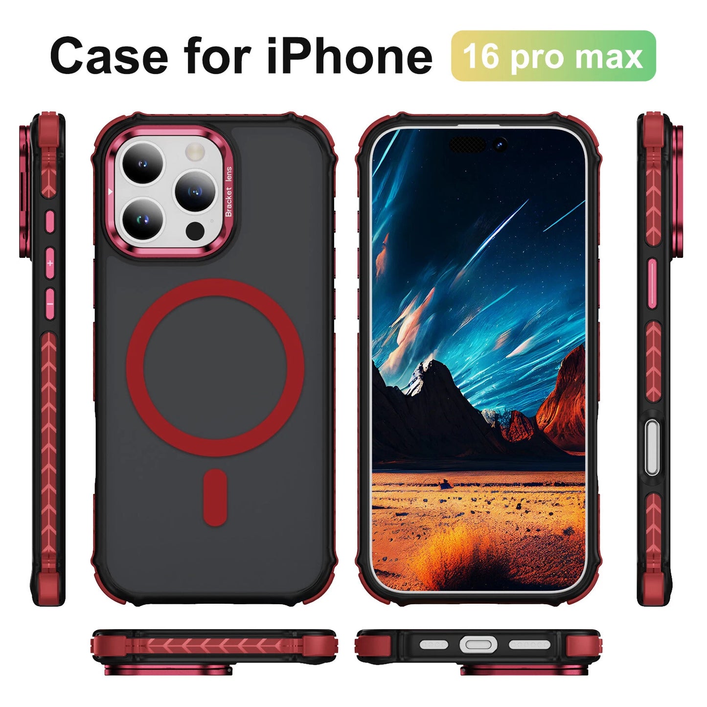 Shockproof Camera Stand Mag Safe Case For iPhone 17 16 15 14 Plus 13 12 Pro Max