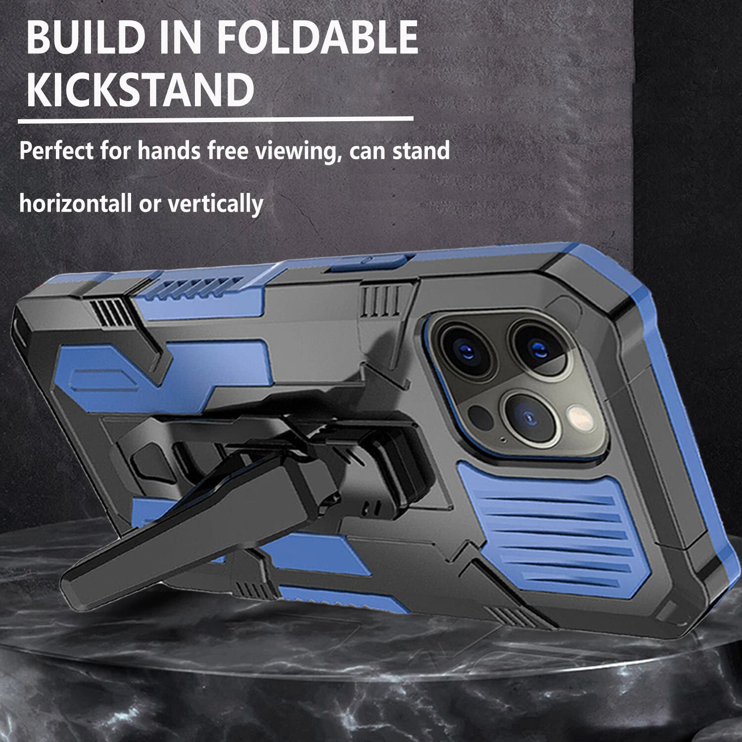 For iPhone 12 Case /12 Pro Max/Mini/ Phone Cover Shockproof Stand + Glass Screen