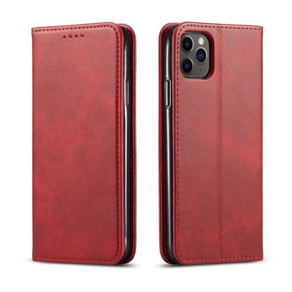For iPhone 17 16 15 14 13 12 Plus Pro Max Air Leather Magnetic Flip Wallet Case