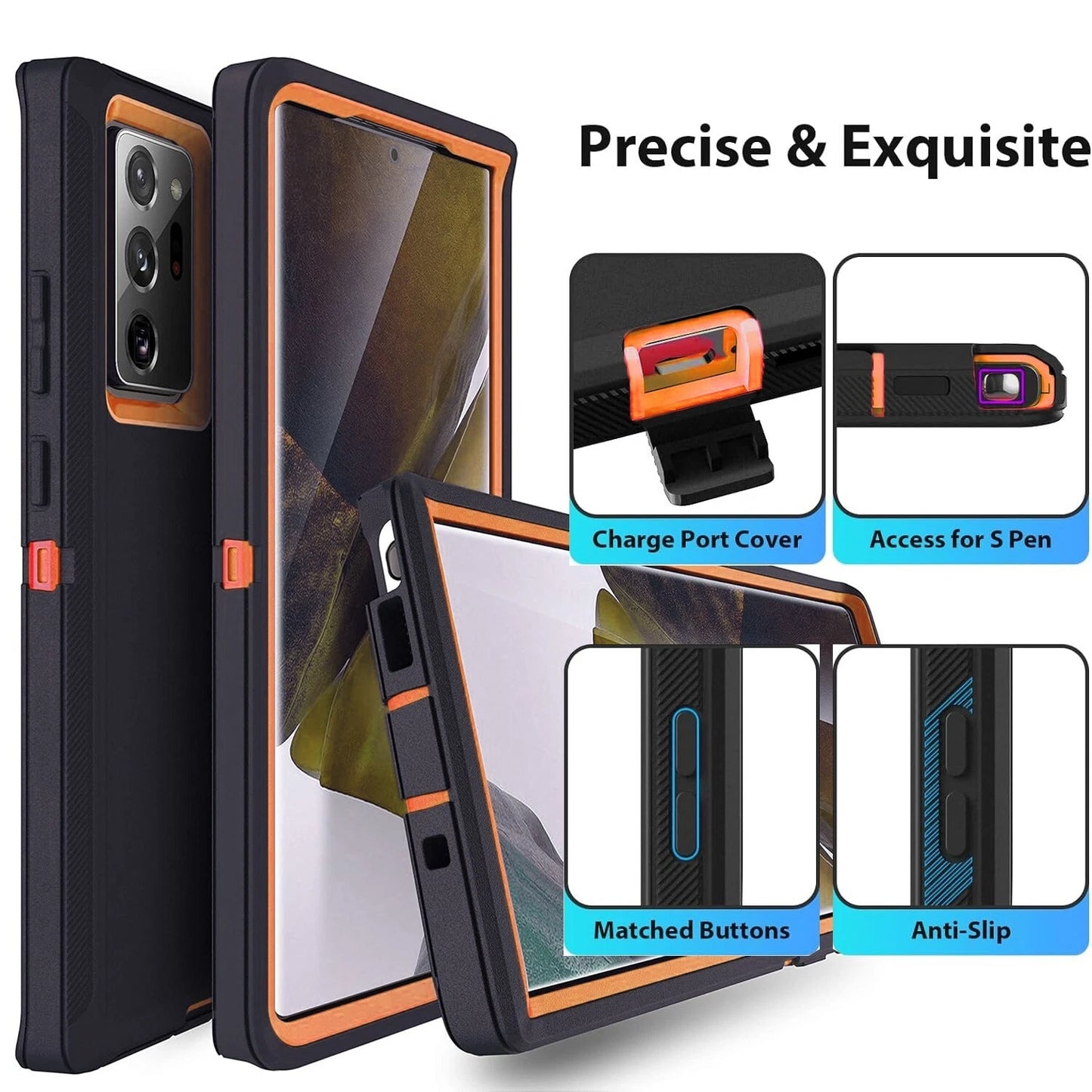 For Samsung Galaxy S25 Ultra Case S24 S23 Plus S22 S21 S20 FE Phone Cover +Glass